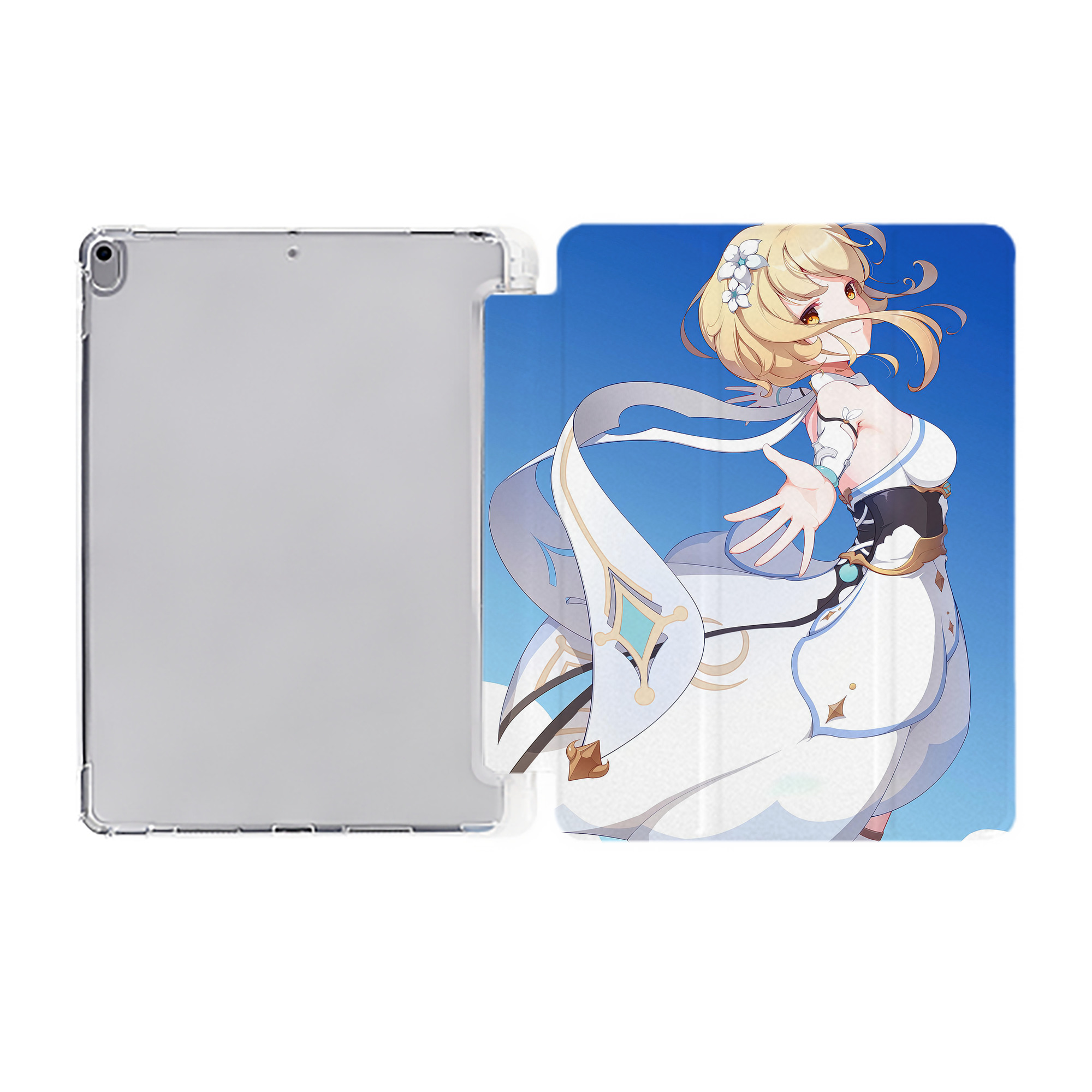 げんし神 genshin IPad ケース ペン収納付き 三つ折りスタンド PUレザー×シリコン 対応機種9.5/10.5/10.9インチ